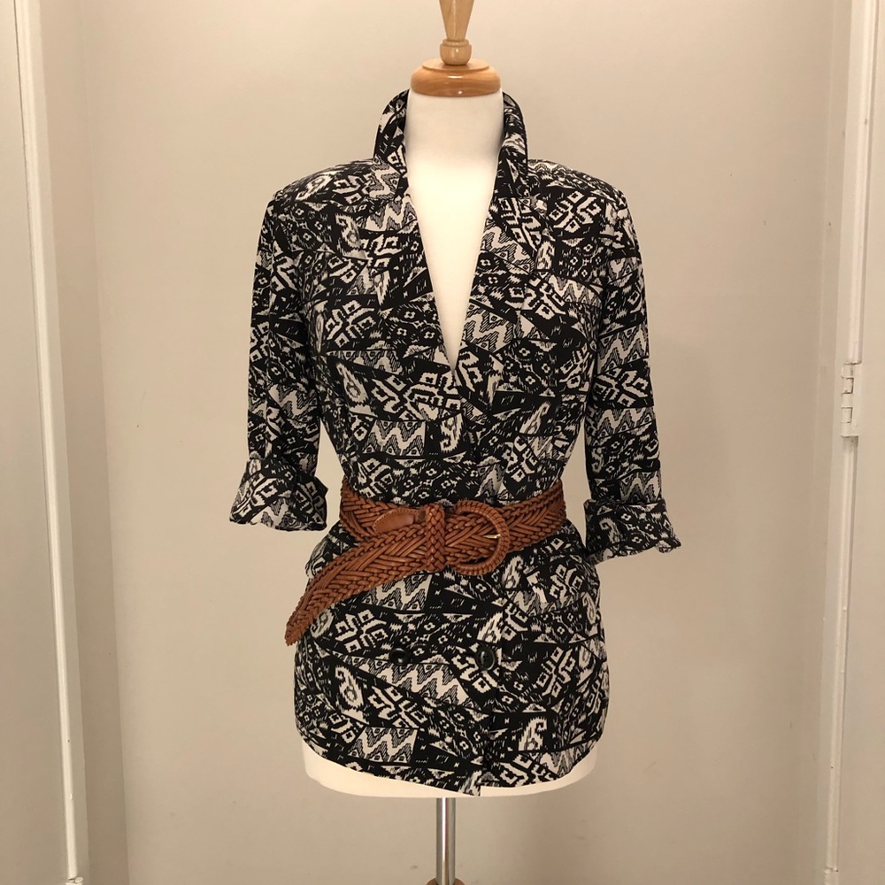 Appareline Double Breast Print Blazer